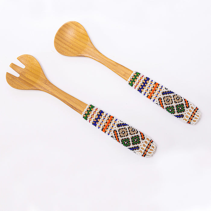 Ndebele Beaded Salad Servers - Africa Handmade
