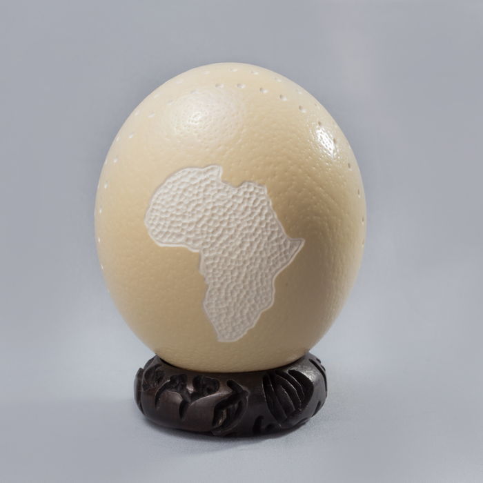 Africa And Its Elephants Etched Ostrich Eggs - Africa Handmade