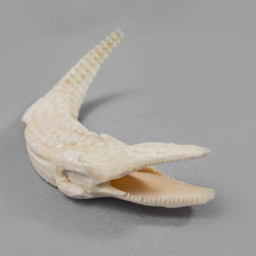 Warthog Tusk Carved Crocodile - Africa Handmade