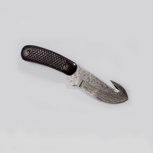 Ebony Wood Handle Gut Hook Blade - Africa Handmade