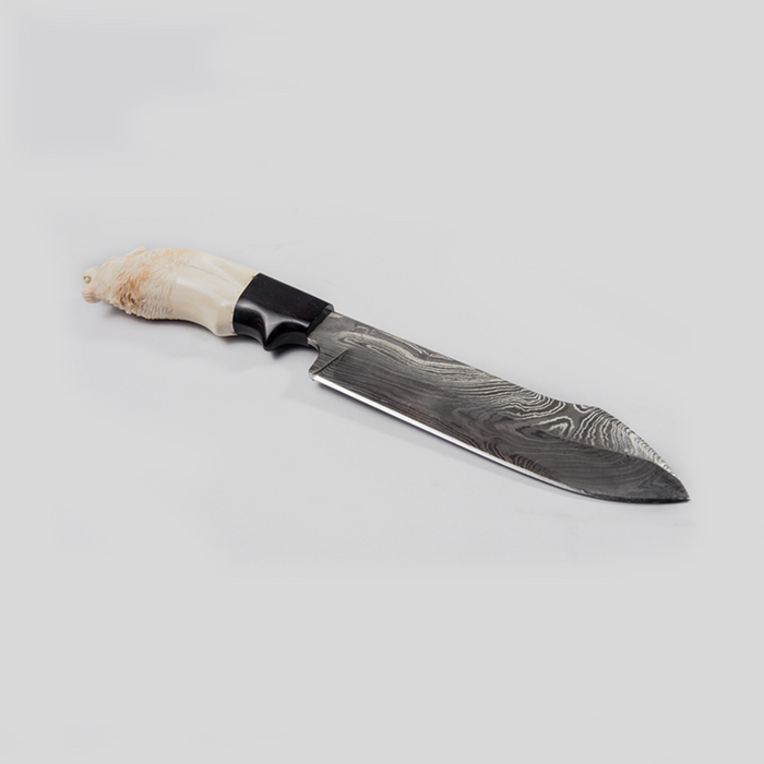 Roaring Lion Head Drop Point Blade (Warthog Bone) - Africa Handmade