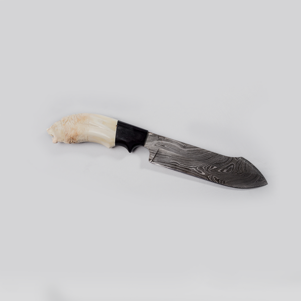 Roaring Lion Head Drop Point Blade (Warthog Bone) - Africa Handmade