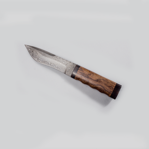 Pouncing Leopard Ebony Wood Drop Point Blade - Africa Handmade