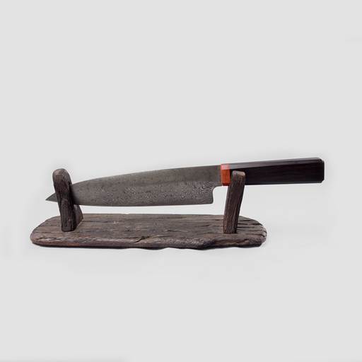 Chefs Knife With Ebony Wood Handle (on stand) - Africa Handmade