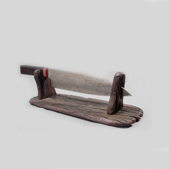 Chefs Knife With Ebony Wood Handle (on stand) - Africa Handmade