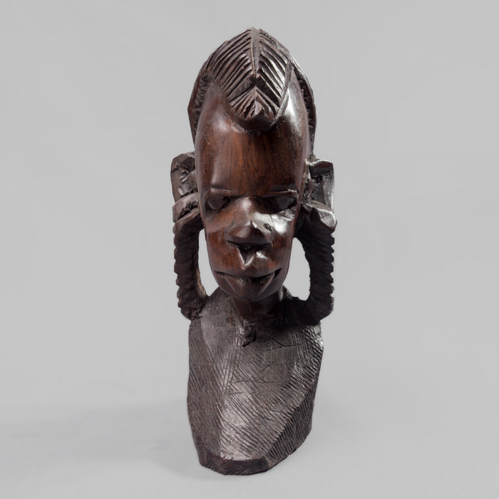 Masaai Warrior Ebony Wood Carving - Africa Handmade