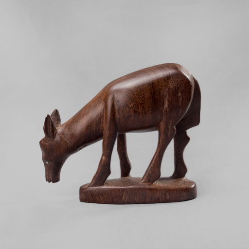 Feeding Bok Ebony Wood Carving - Africa Handmade