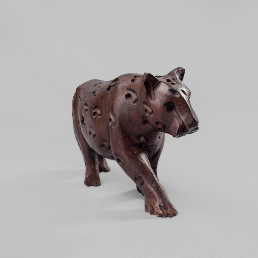 African Leopard Ebony Wood Carving - Africa Handmade