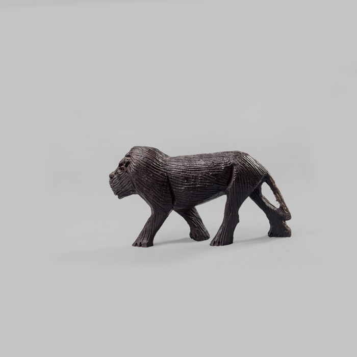 Lion Ebony Wood Carving - Africa Handmade