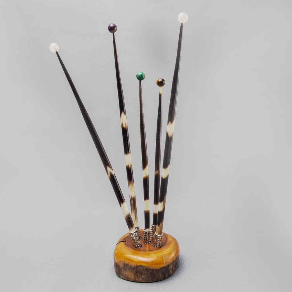 African Porcupine Quill Pen and Pen Holder - Africa Handmade