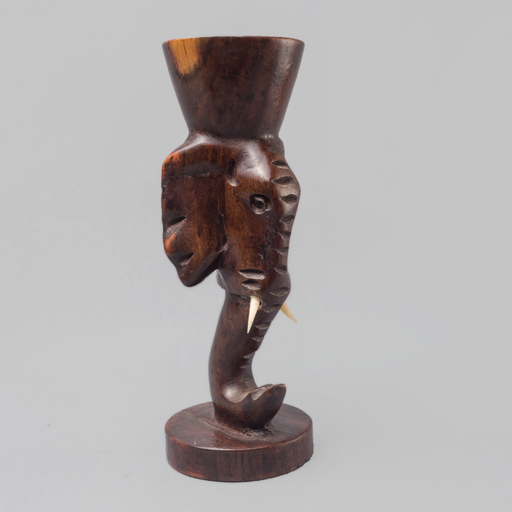 Strength Of The African Elephant Ebony Wood Candle Holder - Africa Handmade