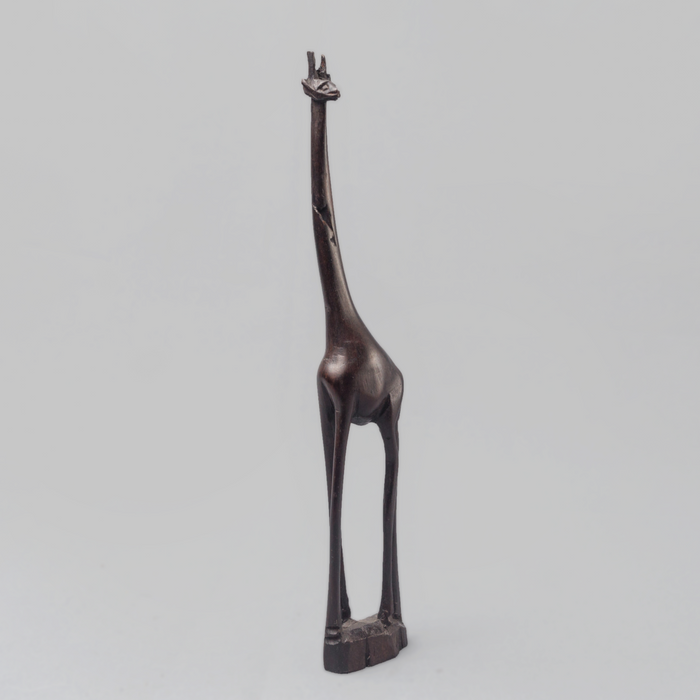 African Giraffe Ebony Wood Carving - Africa Handmade