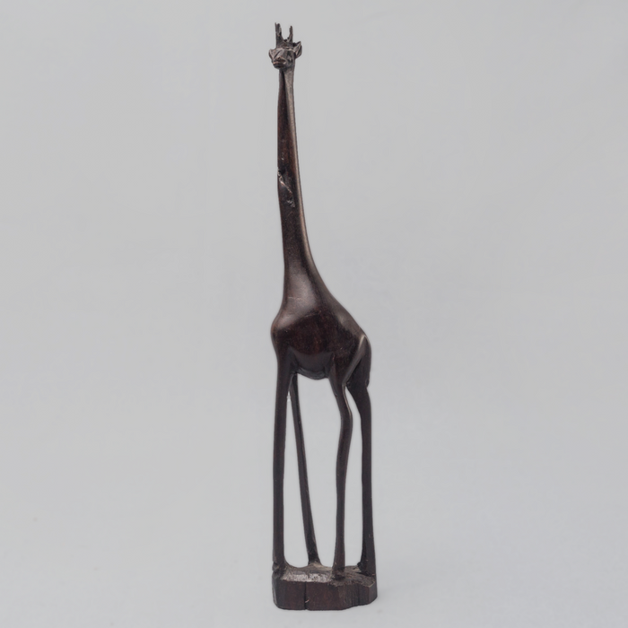 African Giraffe Ebony Wood Carving - Africa Handmade