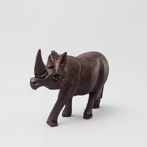 Rhino Ebony Wood Carving - Africa Handmade