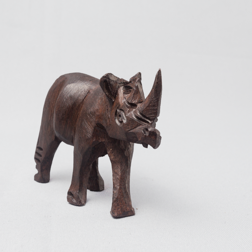 Rhino Ebony Wood Carving - Africa Handmade