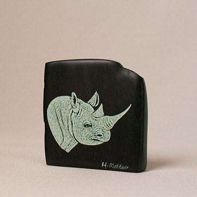 Big Five Animals Etched on Verdite Stone - Africa Handmade