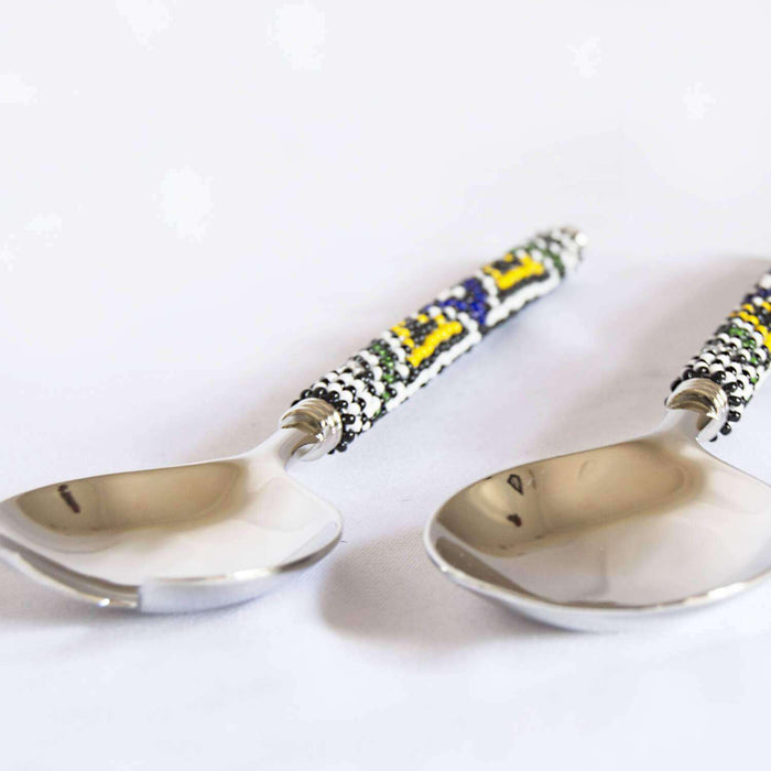 Beaded Ndebele Design Salad Servers - Africa Handmade