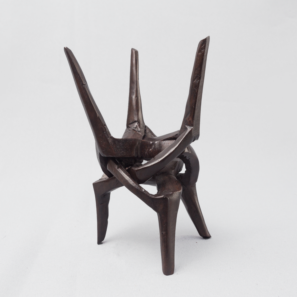 Ebony Wood Tripod Egg Stand - Africa Handmade