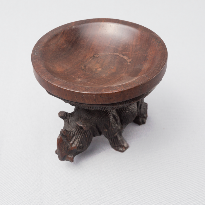 Large Rhino Carved Ebony Wood Egg Stand - Africa Handmade