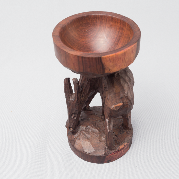 Feeding Bok Ebony Wood Egg Holder - Africa Handmade