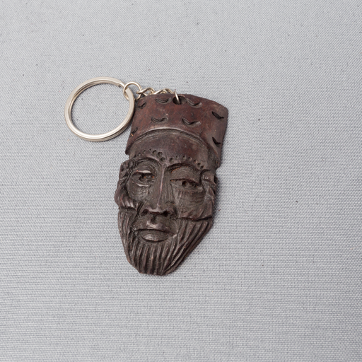 African King Ebony Wood Key Holder (Makonde Mask) - Africa Handmade