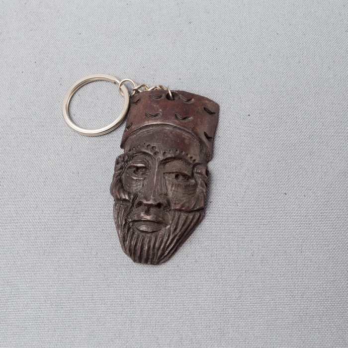 African King Ebony Wood Key Holder (Makonde Mask) - Africa Handmade