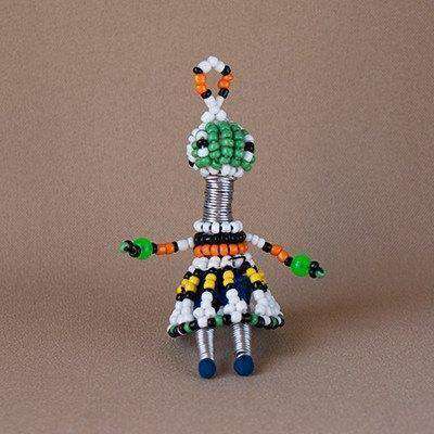 Beaded Key Ring Figurine Doll Small - Africa Handmade