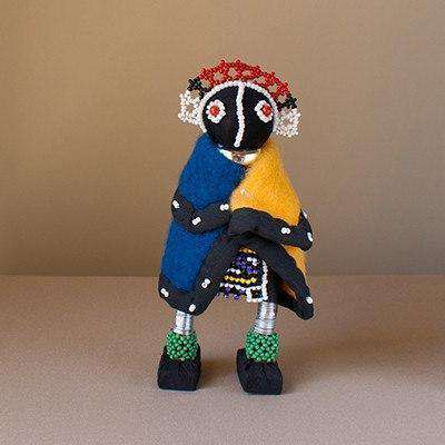 Beaded Ndebele Clan African Woman Doll - Traditional Ceremony Doll Small - Africa Handmade
