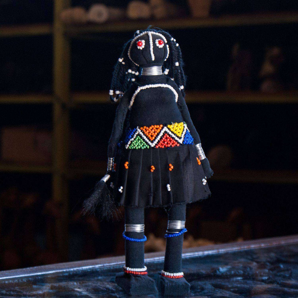 Beaded Ndebele Clan Sangoma (Traditional Healer) Woman Doll - Africa Handmade