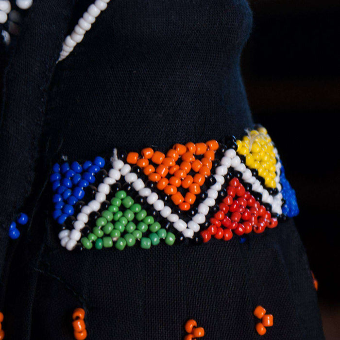 Beaded Ndebele Clan Sangoma (Traditional Healer) Woman Doll - Africa Handmade