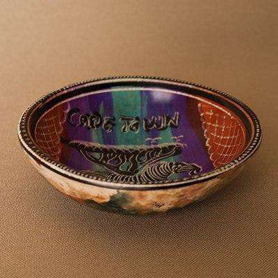 Decorated Serving Bowl Soft Clay (Cape Town) - Africa Handmade