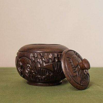 Ebony Wood Jewellery/Treasure Box Medium - Africa Handmade