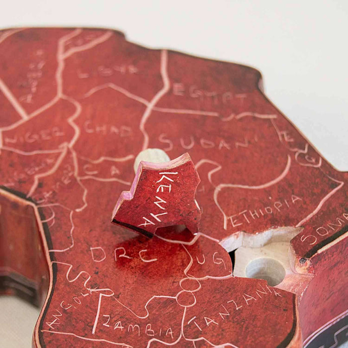 Jewelry Box Africa Shape with Key - Africa Handmade