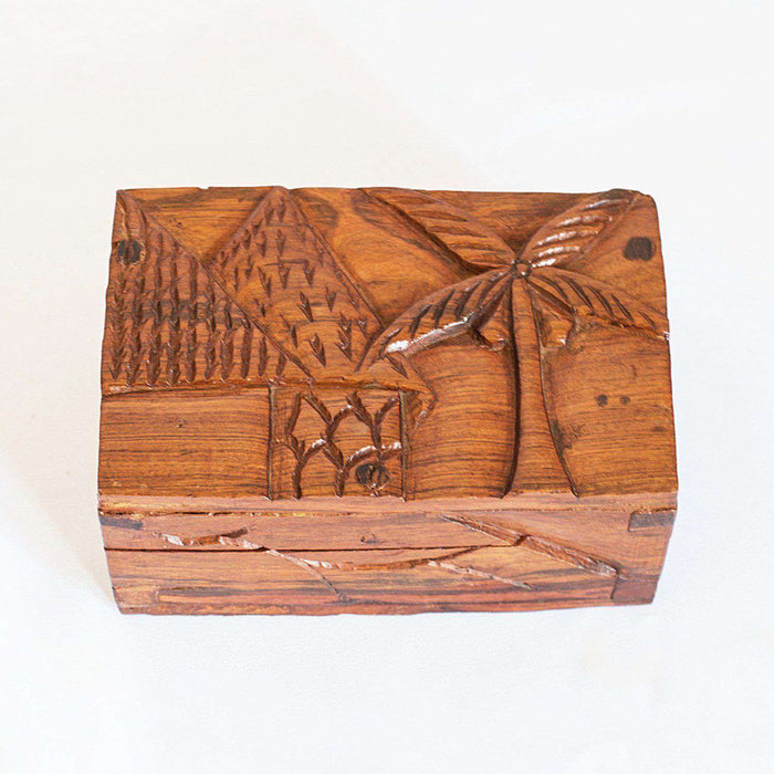 Jewelry Box Olive Wood African Village (Small) - Africa Handmade