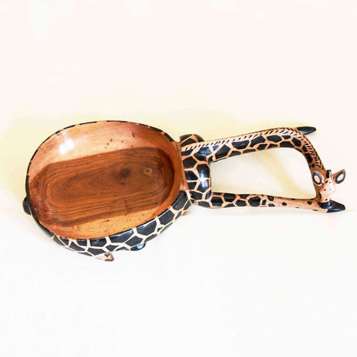 Sleeping Giraffe Shape Serving Bowl Teak Wood (Small) - Africa Handmade