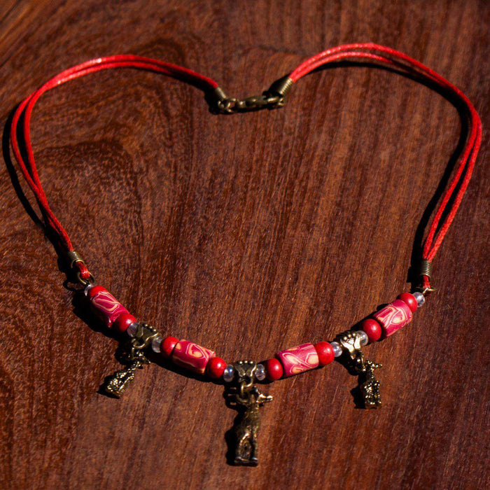 3 African Animals Charm Necklaces (Various) - Africa Handmade