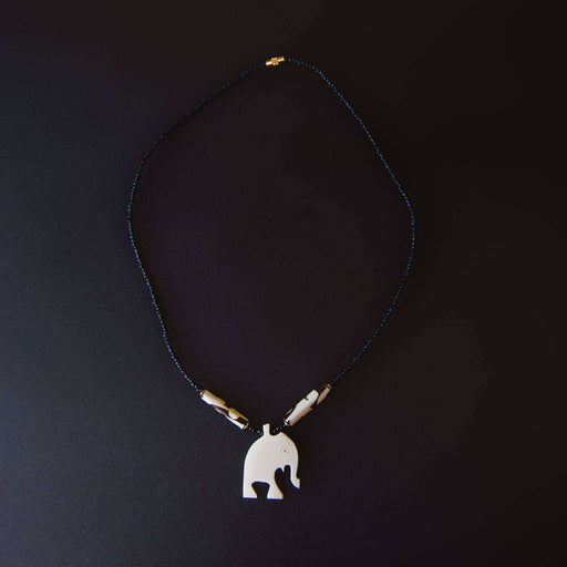 Beaded Bone Necklace Elephant - Africa Handmade