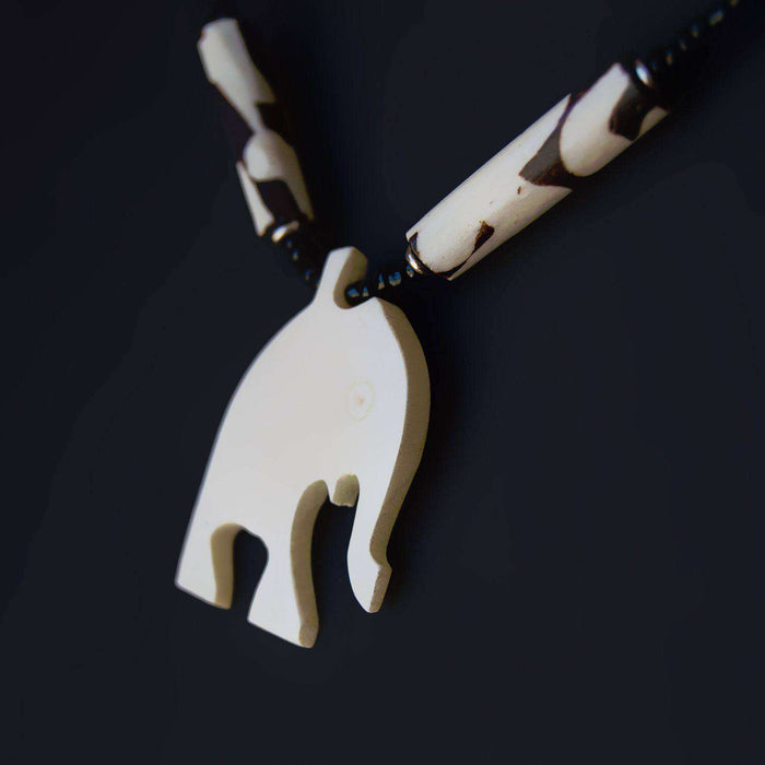 Beaded Bone Necklace Elephant - Africa Handmade