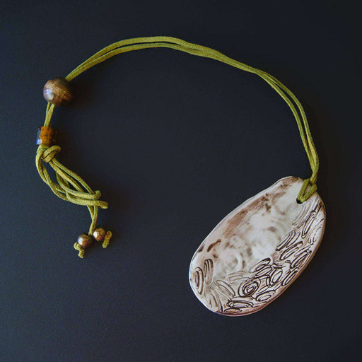 Ceramic Necklace Baked & Glazed (Abstract) - Africa Handmade