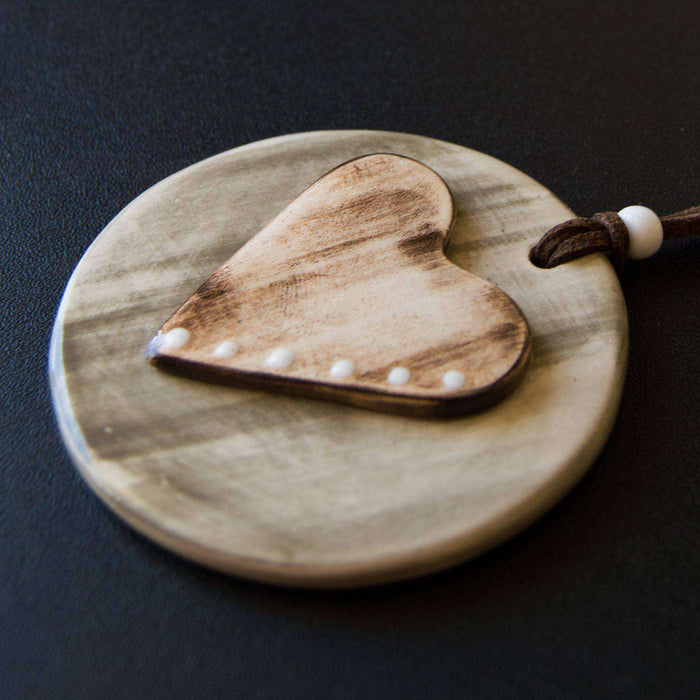 Ceramic Necklace Baked & Glazed (Love) - Africa Handmade