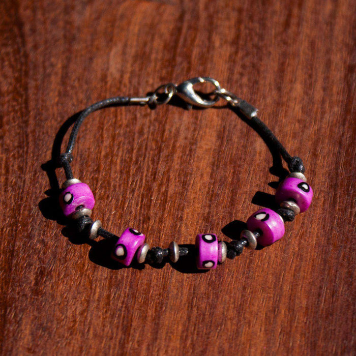Kiddies Bracelet Bone Bead Pink (Various Colors) - Africa Handmade
