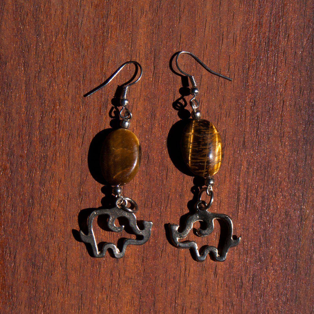Tiger's Eye Bracelets Earrings (Various Animals) - Africa Handmade