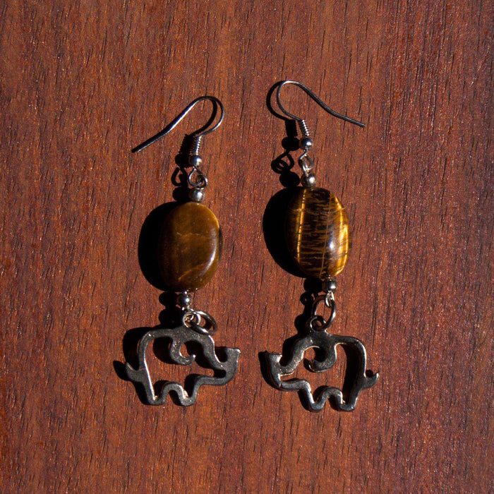 Tiger's Eye Bracelets Earrings (Various Animals) - Africa Handmade