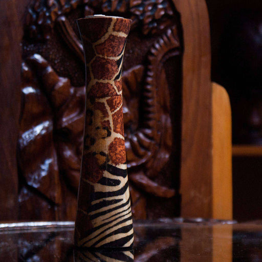 African Mixed Design Candle Holder Wood - Africa Handmade