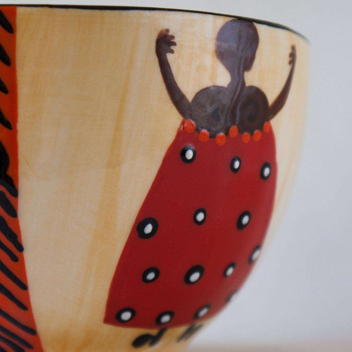 Cup Saucer and Tea Spoon by Elsona Hand-painted - Africa Handmade