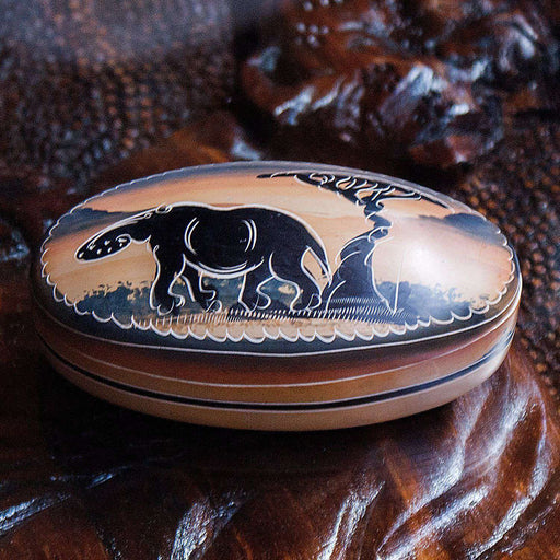 Decorated Trinket/Jewelry Box small - Elephant Design - Africa Handmade