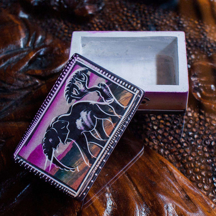 Decorated Trinket/Jewelry Box small - Set of 2 - Africa Handmade