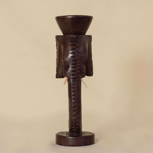 Ebony Wood Elephant Candle Holder - Africa Handmade