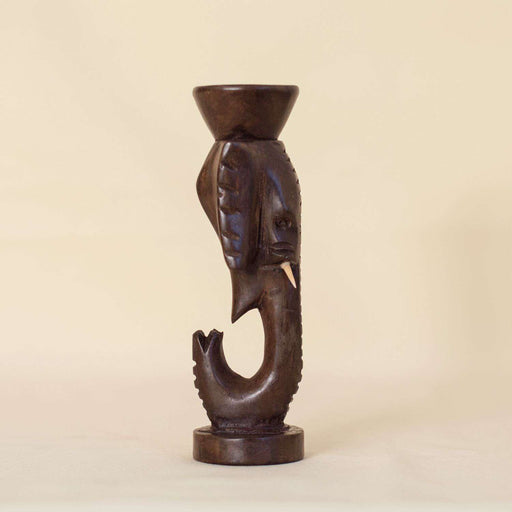 Ebony Wood Elephant Candle Holder - Africa Handmade