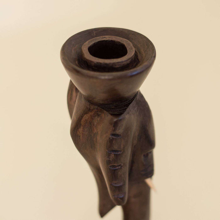 Ebony Wood Elephant Candle Holder - Africa Handmade